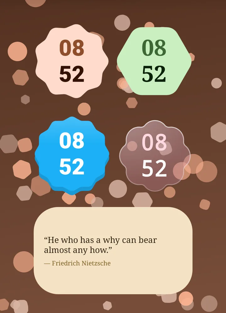 Expressive widgets: clocks in bold rounded shapes